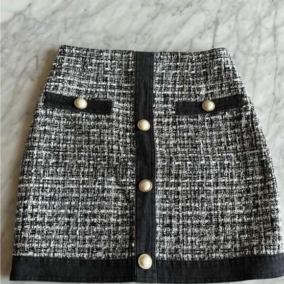 Grey tweed mini skirt - Picture 4 of 5